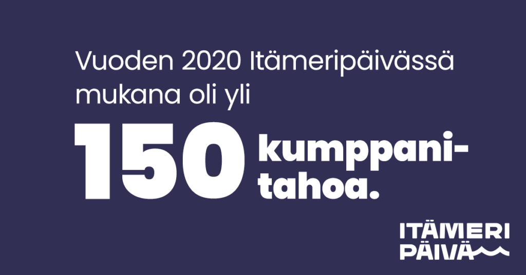 Vuoden 2020 Itämeripäivässä mukana oli yli 150 kumppanitahoa.